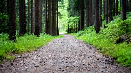 Obraz premium Forest Path Through Trees