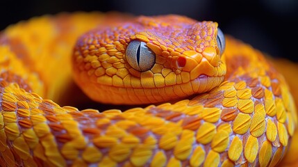 Fototapeta premium Close-up of a Yellow and Orange Snake