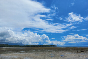 Blue sky over horizon 