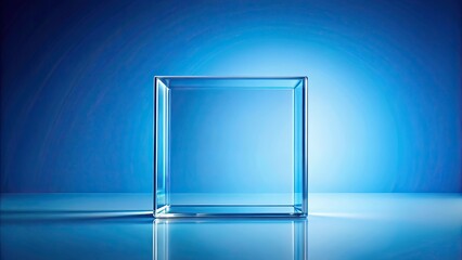 Glassy graph on blue background, glassmorphism, graph, data visualization, render,modern, sleek, blue background