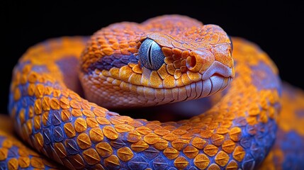 Fototapeta premium Close Up of a Viper Snake with Vibrant Colors