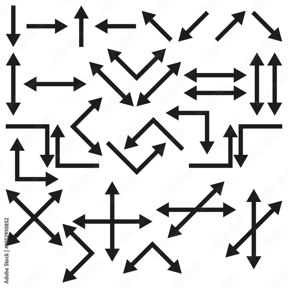 Poster arrow direction icon. vector movement arrows. navigation symbol. pathfinding illustration.