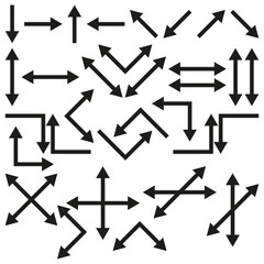 Arrow direction icon. Vector movement arrows. Navigation symbol. Pathfinding illustration.