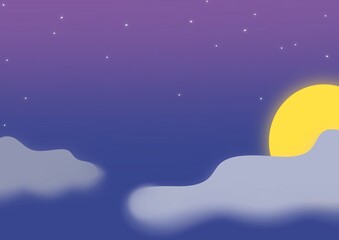 Fototapeta premium moon and stars night dreaming background