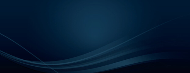 Fototapeta premium Dark blue background with smooth gradient and subtle wave patterns. The blue background creates a calm, flowing texture. Minimal abstract wavy gradient vector background