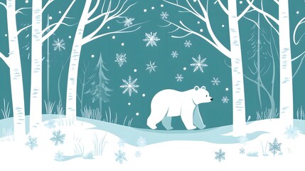 polar bear on the snow