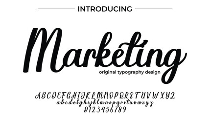 Marketing Font Stylish brush painted an uppercase vector letters, alphabet, typeface