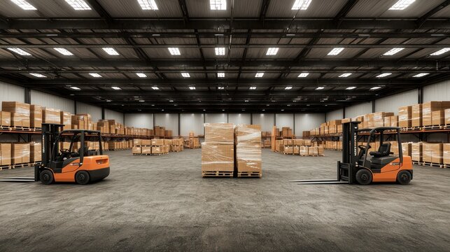Efficient electric forklifts in a clean energy warehouse for sustainable operations
