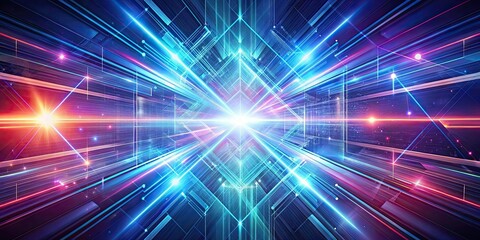 Obraz premium Light speed streak geometric shape abstract technology background , light speed, streak, geometric, shape, abstract
