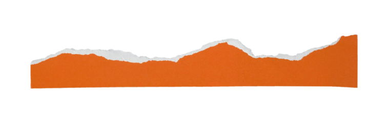 orange torn paper isolated element