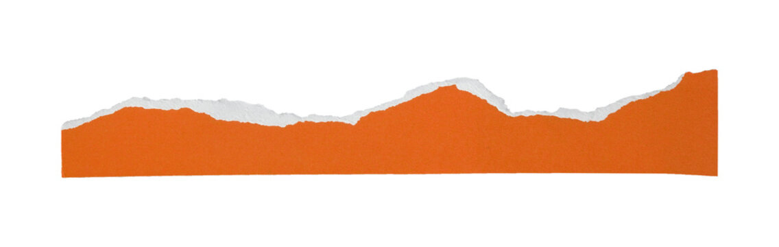 orange torn paper isolated element