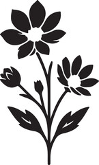 Simple Flower Design silhouette vector style with white background