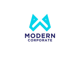 Initial Letter W Flat Vector Logo Design. Usable for Business and Branding Logos.