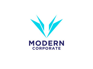 Triangle Letter V Arrow Up Business Logo.