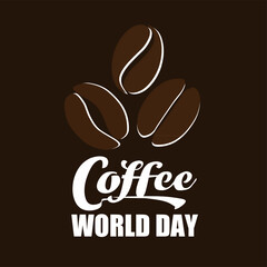 tree coffee world day design for celebrate banner, template and poster. Vector Illustration 