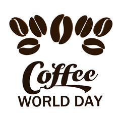 Design illustration coffee world day on white background
