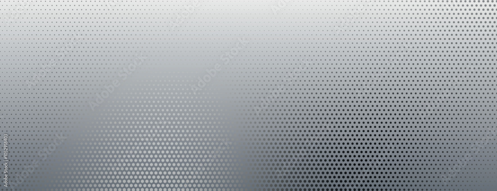 Poster a metallic silver background with a gradient effect and dotted texture. the silver background adds a