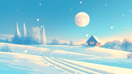 Naklejka premium christmas landscape