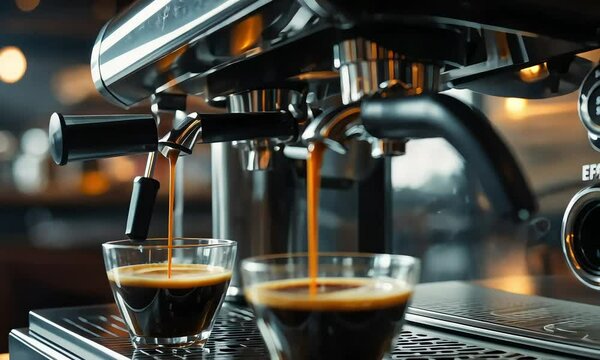 espresso coffee machine makes black coffee