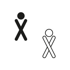Obraz premium Person icon. Minimal figure shape. Simple human symbol. Vector character.