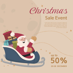 겨울 크리스마스 할인 이벤트 일러스트 템플릿