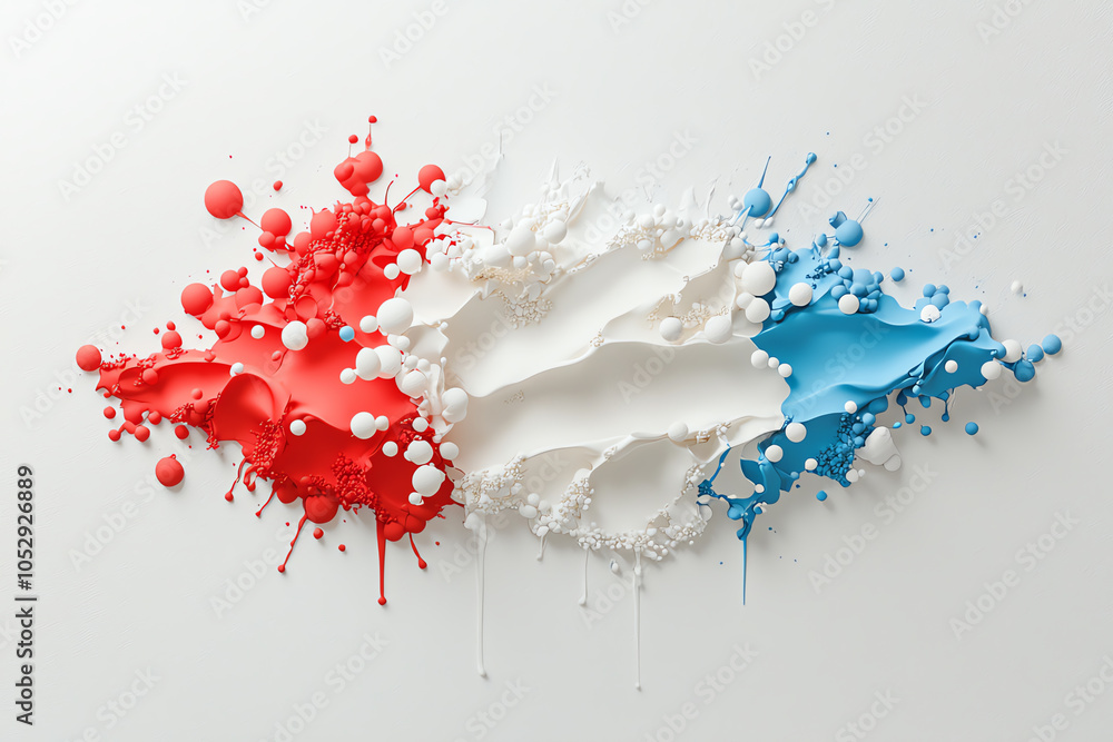 Poster a vibrant artistic representation of the russian flag and map merging colors and textures in a uniqu