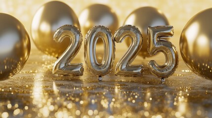 2025 Gold Balloons.
