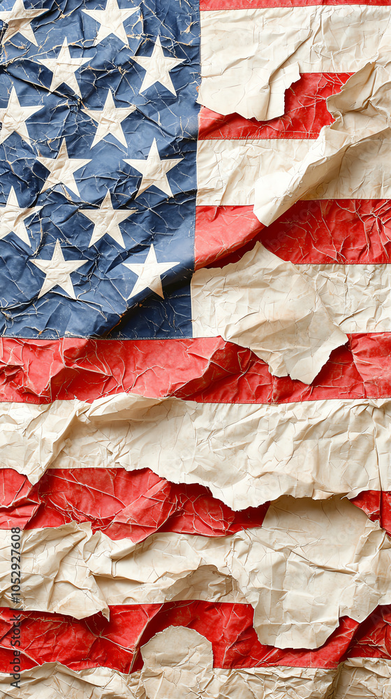 Poster exploring the historical significance of the american flag within the context of the united states m