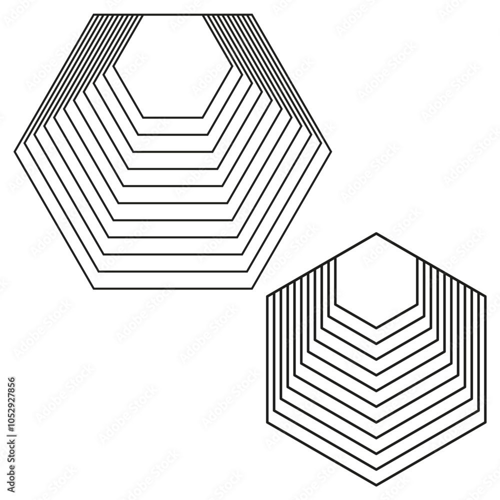 Poster hexagonal geometric grid. modern abstract pattern. layered hexagons. vector illustration.