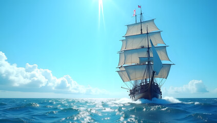 Obraz premium Ocean Odyssey: Journey Across the Azure