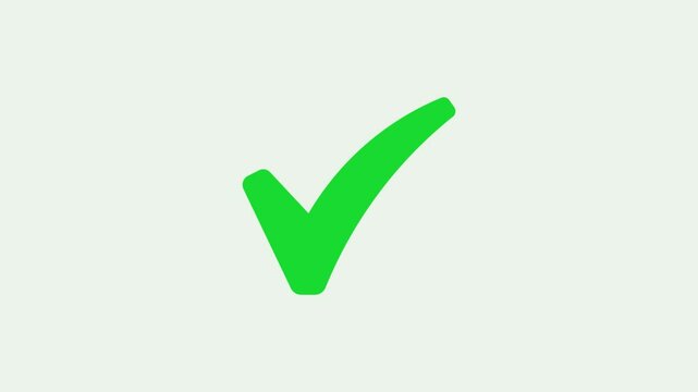 Check mark symbol. approved tick mark icon white background. Tick mark icon animation green color on background, check mark icon animation video, Check mark symbol. approved tick mark icon,