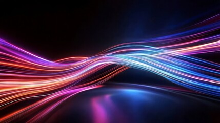 Glowing lines illustrating high-speed data transmission.