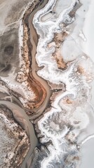 Salt Lake Canvas - Aerial View of Expansive Patterns and Striking Contrast in Nature