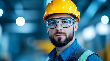 Close up side view of a skilled engineer intently focused on tightening bolts on an aircraft propeller at night illuminated by the glow of a portable lamp