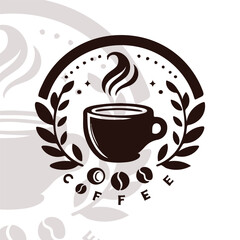  flat design logo for a coffee shop