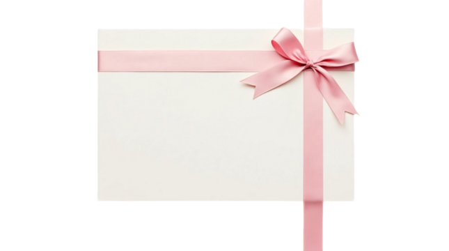 white gift box with ribbon