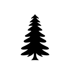 Christmas tree silhouettes on white background