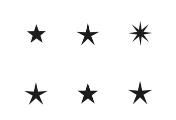 Fototapeta premium Minimalist Black and White Star Burst Symbols: Isolated Elements for Graphic Design 
