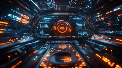 Obraz premium Futuristic Spaceship Interior