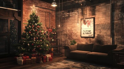 Fototapeta premium Christmas Loft.