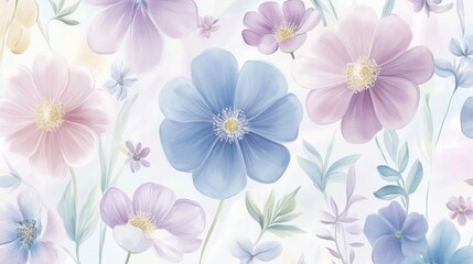 Obraz premium Enchanting blend of colors brings a dreamy quality to the floral background.