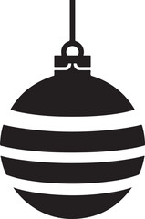 Christmas Ornament Silhouette - Black Vector on White.