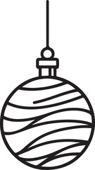 Christmas Bauble Icon Vector - Simple Design on White.