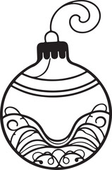 Christmas Ball Vector Icon on White Background.