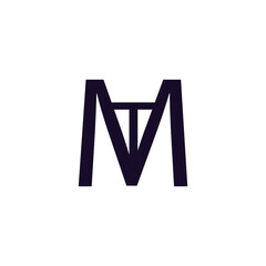 logo letter TM simple and elegant black collour
