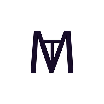 logo letter TM simple and elegant black collour