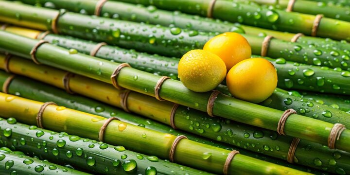 Fresh Dewy Bamboo and Citrus Fruits, Nature, Green, Spa , Zen