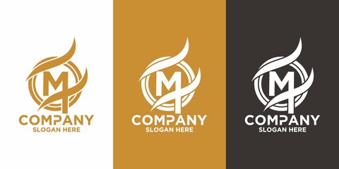 Initials M logo design. Initial Letter Logo.