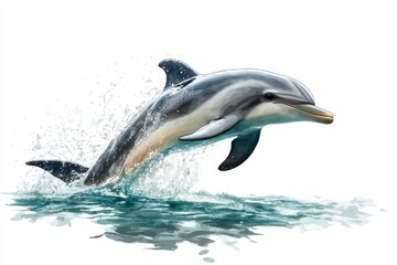 Fototapeta premium Dolphin Jumping Out of Water Ocean Animal Wildlife Aquatic Mammal Marine Life Sea Spl