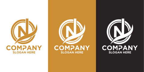 Initials n logo design. Initial Letter Logo.